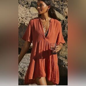 NWT Anthropologie-Celandine Kallie V-Neck Mini Tunic Dress